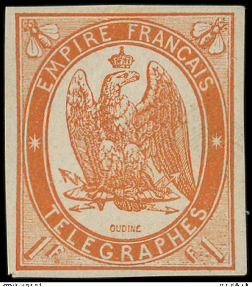 * TELEGRAPHE - Télégraphe 3 : 1f. Orange, Ch. Très Légère, TB - Telegraphie Und Telefon