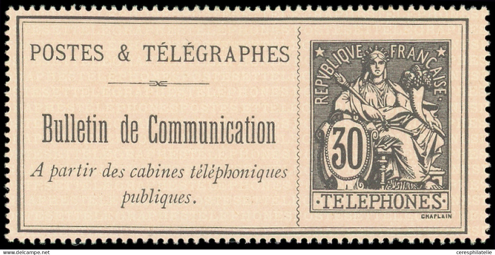 (*) TELEPHONE - Téléphone 8 : 30c. Noir Sur Lilas, TB - Telegraphie Und Telefon