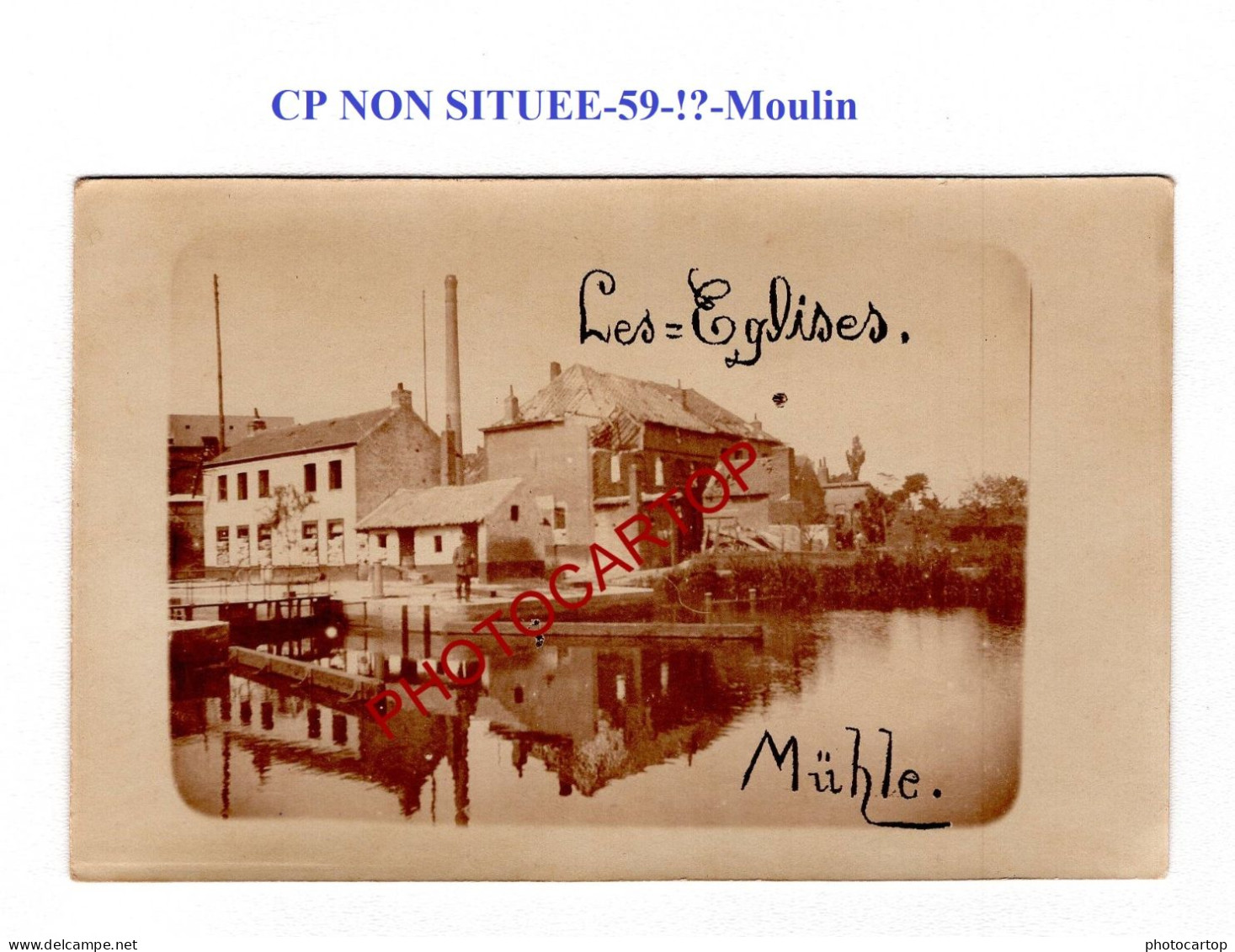 CP NON SITUEE-Moulin-59-62-!!?-Environs Deulemont-??-CARTE PHOTO Allemande-GUERRE 14-18-1 WK-Militaria- - Watermolens