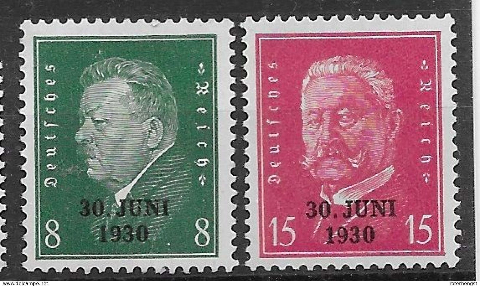 Reich Mint Very Low Hinge Trace * 6 Euros 1930 - Unused Stamps