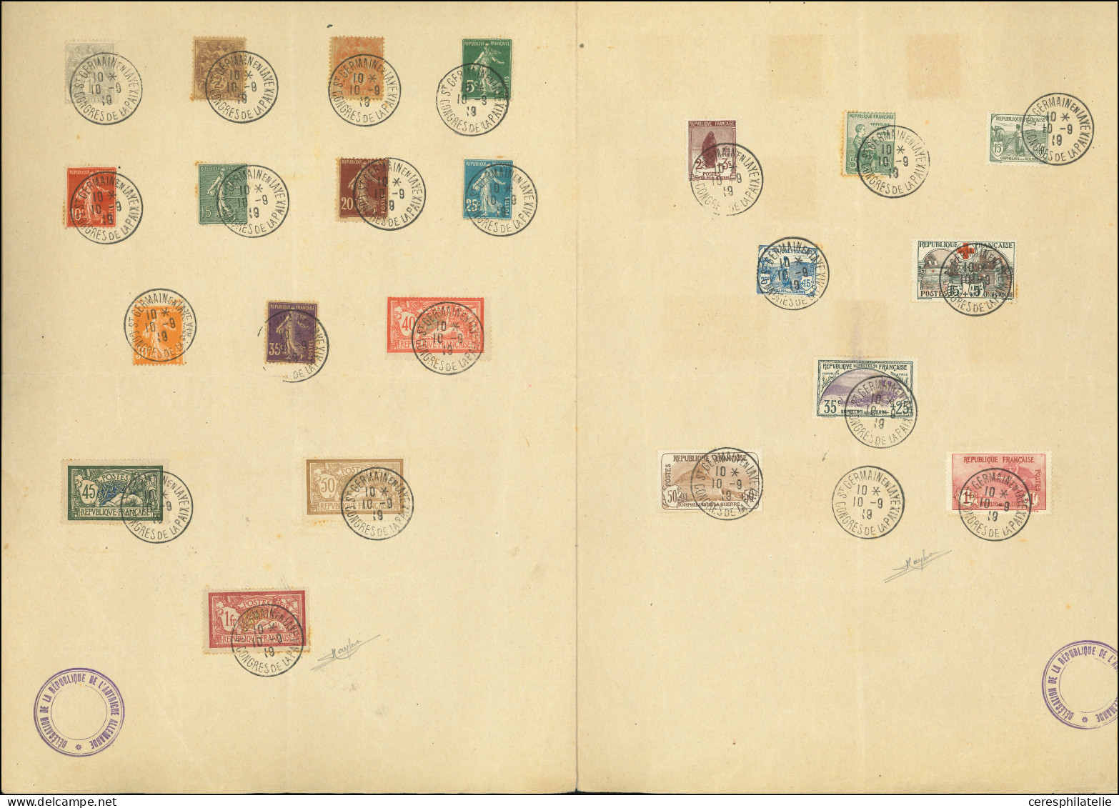 EMISSIONS DU XXe SIECLE - 107/09, 119/21, 130, 137/43, 148/54 Et 156, Obl. Congrès De La Paix S. Doc. Firma Del Trattato - Used Stamps