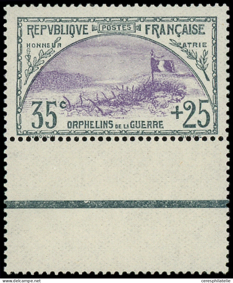 ** EMISSIONS DU XXe SIECLE - 152   1ère Série Orphelins, 35c. + 25c. Ardoise Et Violet, Bdf, TB - Unused Stamps