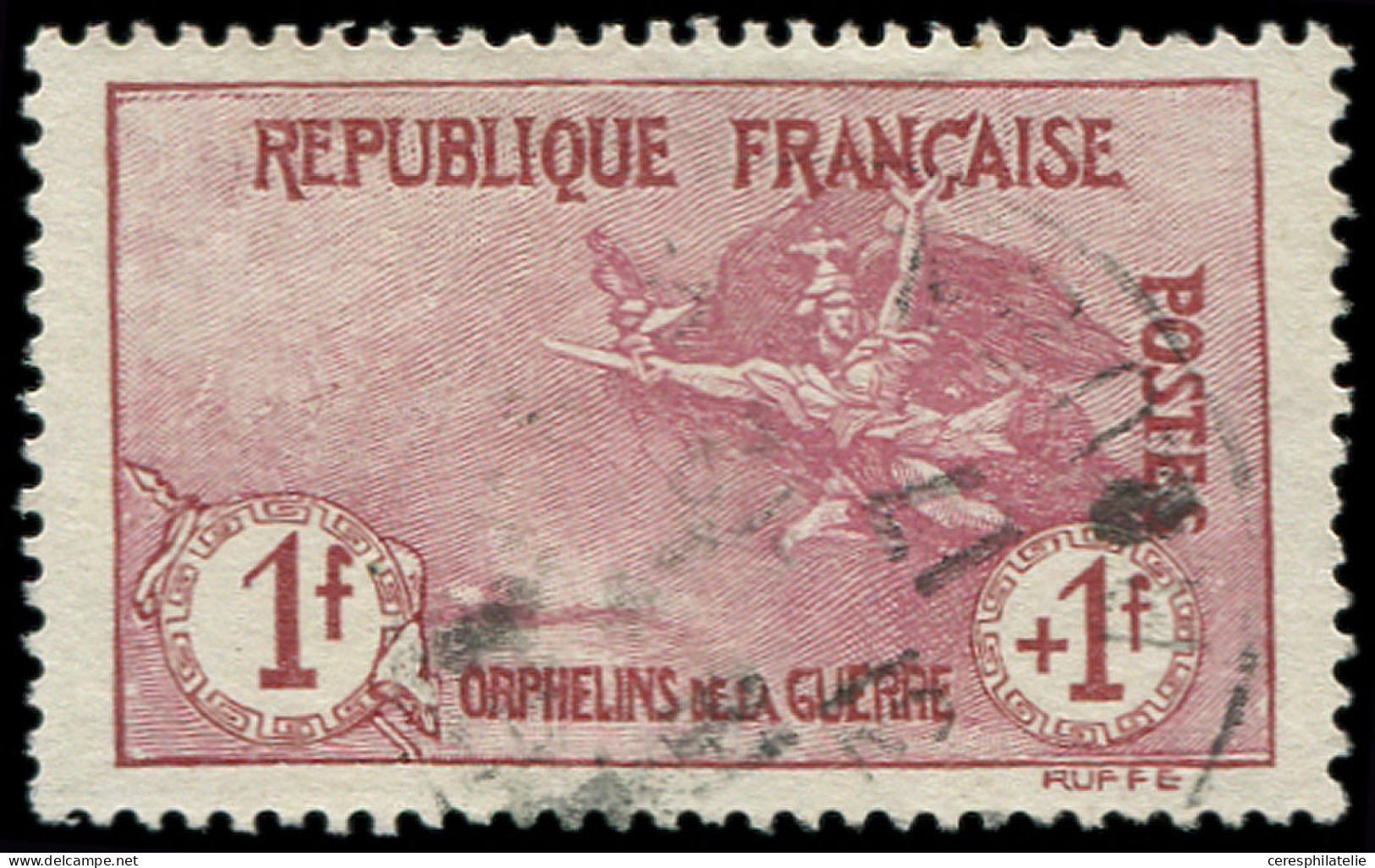 EMISSIONS DU XXe SIECLE - 154   1ère Série Orphelins,  1f. + 1f. Carmin, Obl., TB - Used Stamps