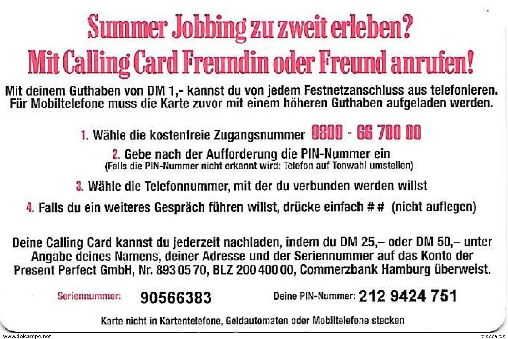 Germany: Prepaid Marlboro Summer Jobbing - [2] Prepaid