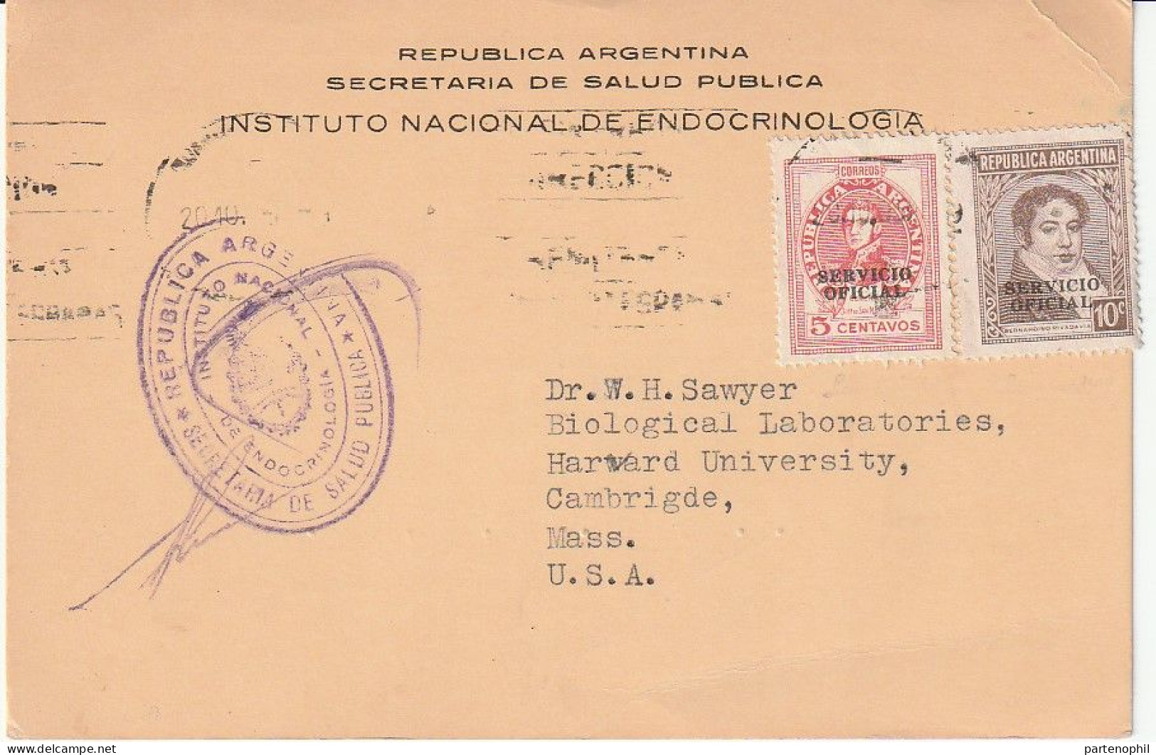 Republica Argentina Argentinien 1952 -  Postgeschichte - Storia Postale - Histoire Postale - Storia Postale