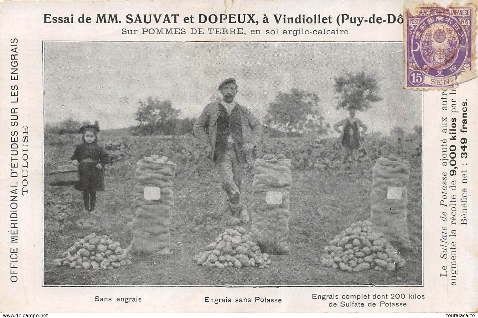 CPA 63 ESSAI DE MM. SAUVAT ET DOPEUX A VINDIOLLET SUR POMMES DE TERRE ...  Rare - Other & Unclassified