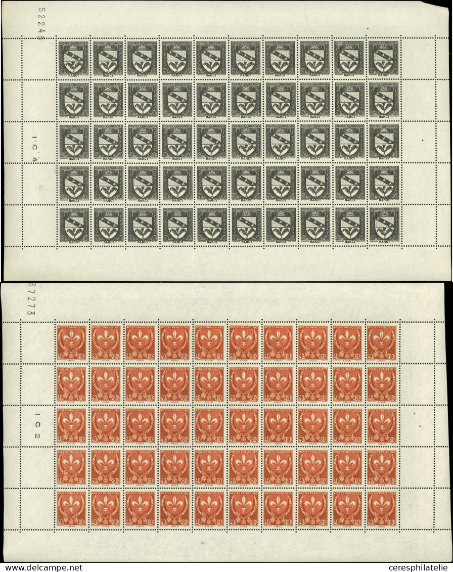 ** EMISSIONS DU XXe SIECLE - 526/37 1ère Série Armoiries, FEUILLES De 50, TB - Full Sheets