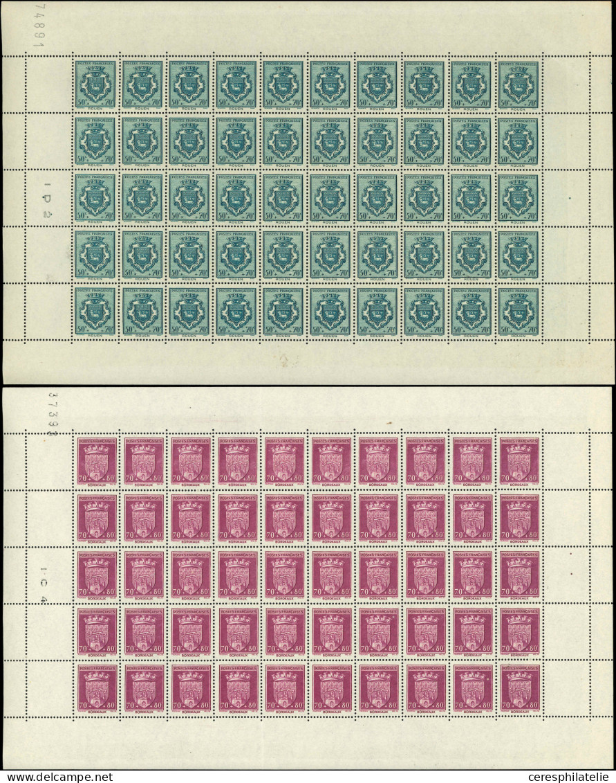 ** EMISSIONS DU XXe SIECLE - 526/37 1ère Série Armoiries, FEUILLES De 50, TB - Full Sheets