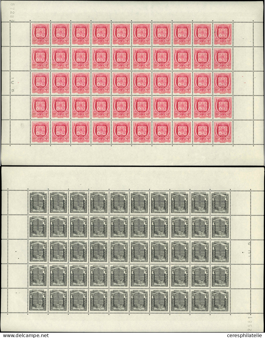 ** EMISSIONS DU XXe SIECLE - 526/37 1ère Série Armoiries, FEUILLES De 50, TB - Feuilles Complètes