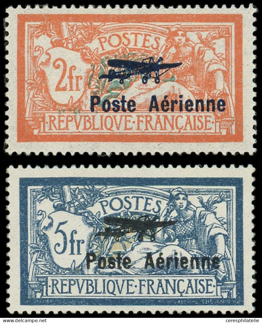 * POSTE AERIENNE - 1/2 2f. Et 5f., Salon De Marseille, Ch. Légère Bon Centrage, TB. C - 1927-1959 Ungebraucht