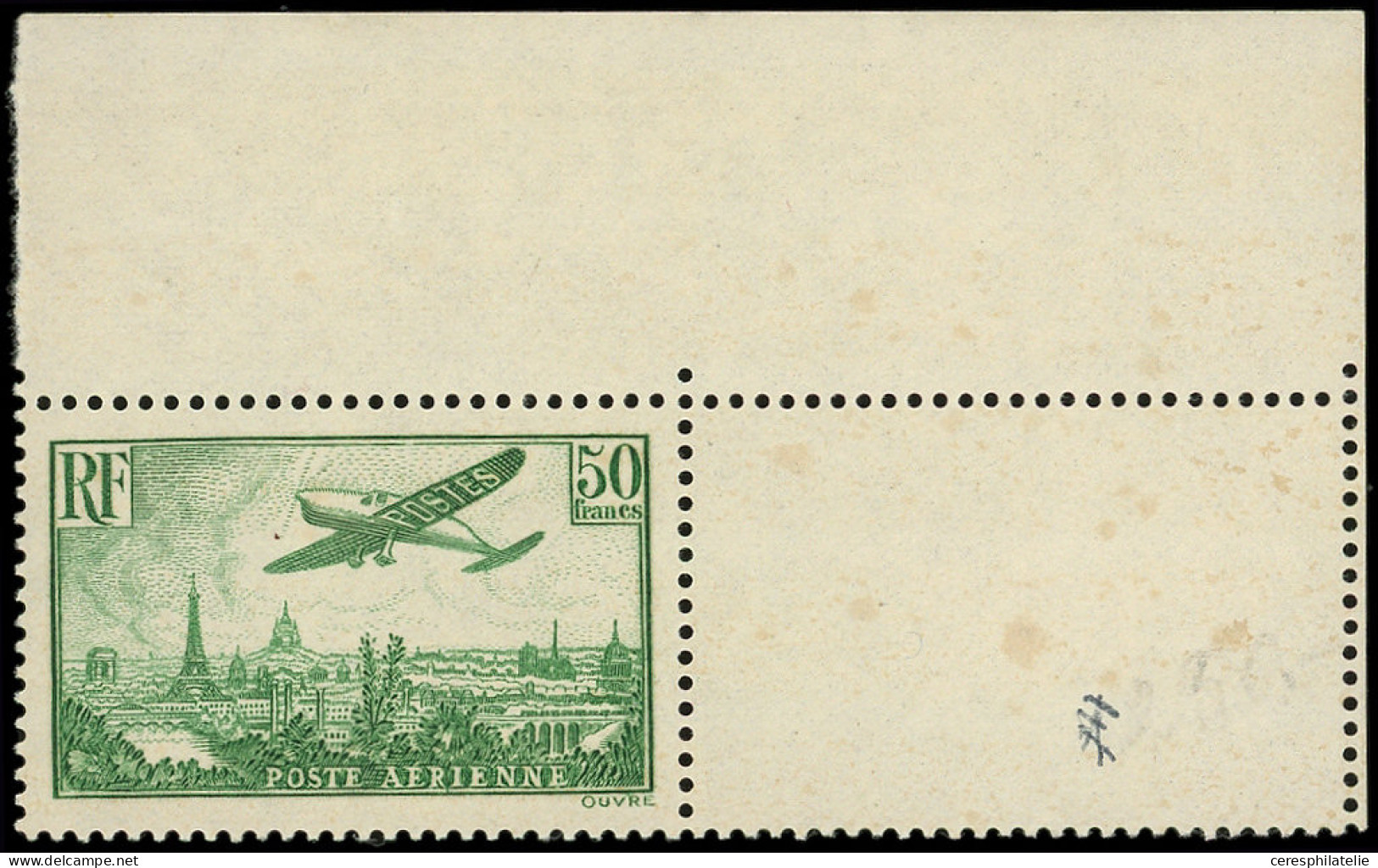 ** POSTE AERIENNE - 14  50f. Vert-jaune, Cdf, TB - 1927-1959 Nuovi