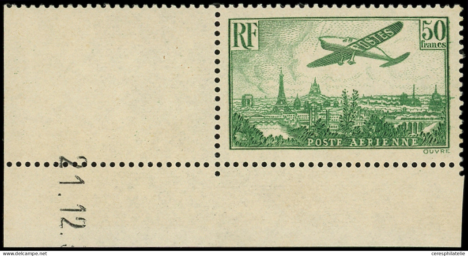 ** POSTE AERIENNE - 14a 50f. Vert, Cdf, TB - 1927-1959 Nuovi