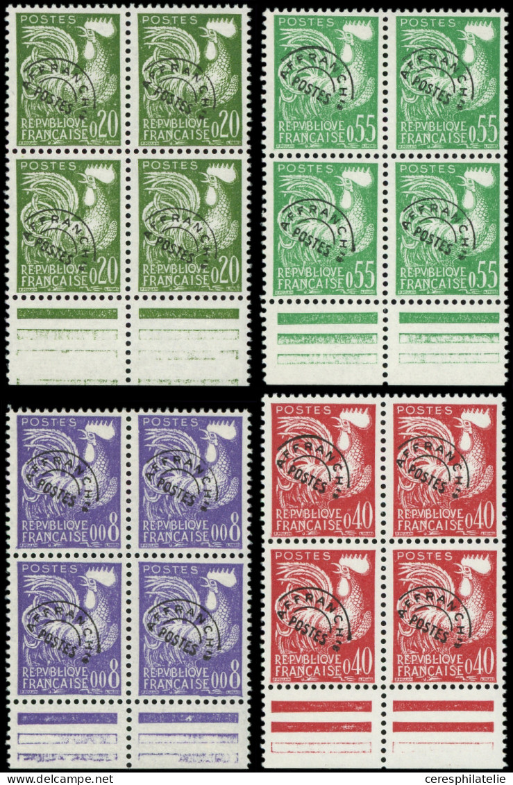 ** PREOBLITERES - 119/22 Coq, Nouveaux Francs, BLOCS De 4 Bdf, TB - 1953-1960