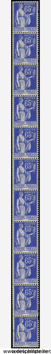 ** ROULETTES - 33  Paix, 65c. Outremer, BANDE De 11, TB - Francobolli In Bobina