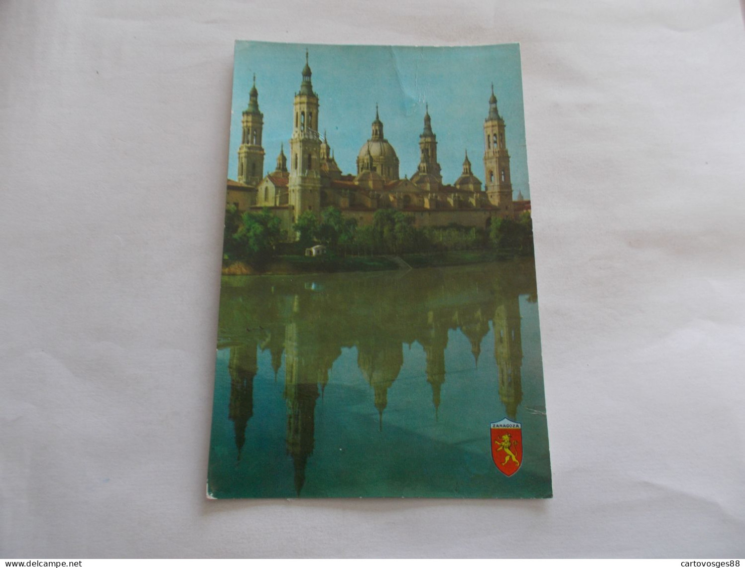 ZARAGOZA  ARAGON  ( ESPANA ESPAGNE )  BASILICA DE PILAR  FACHADA  POSTERIOR  AVEC REFLET DANS LA RIVIERE 1963 - Zaragoza