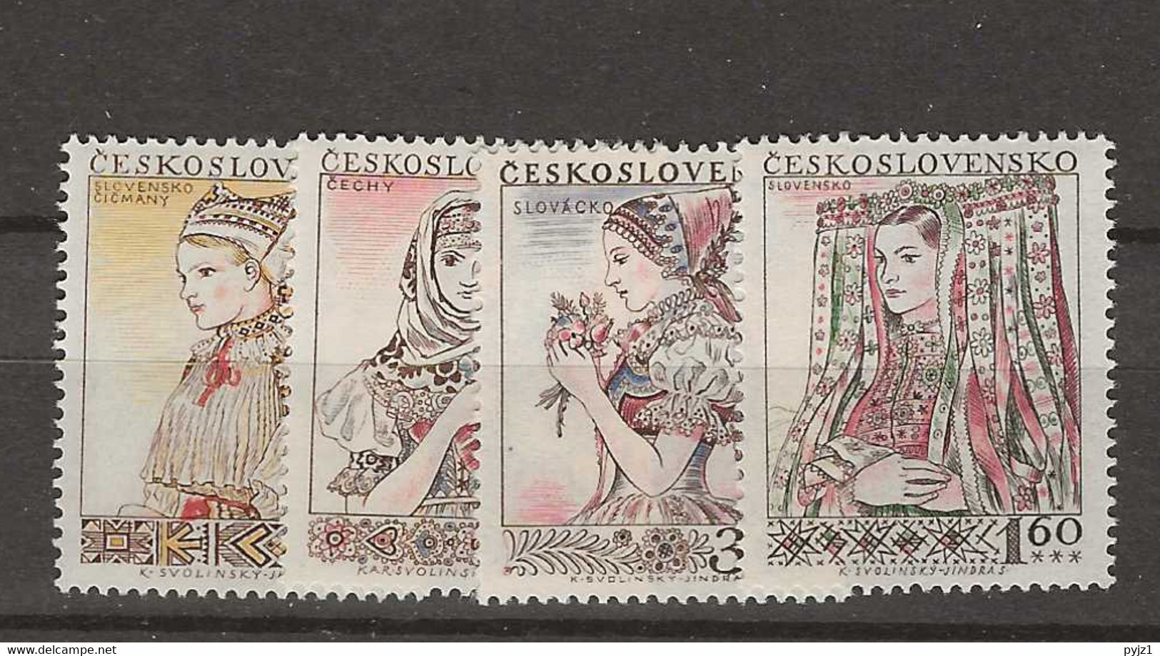 1956 MNH Tschechoslowakei, Mi 994-7 Postfris** - Unused Stamps