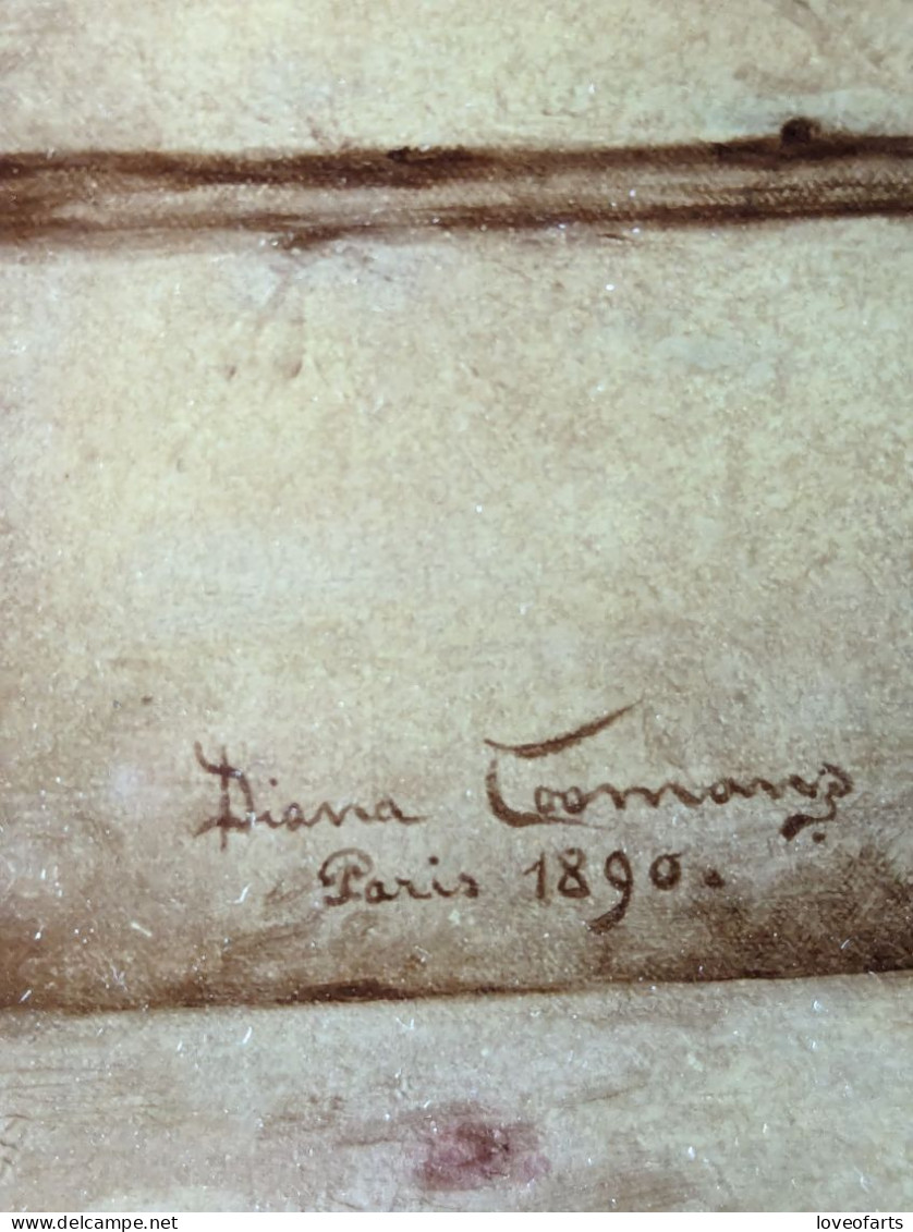 TABLEAU - LE MESSAGER DE L'AMOUR , PAR DIANA COOMANS (1861-1952) - Radierungen