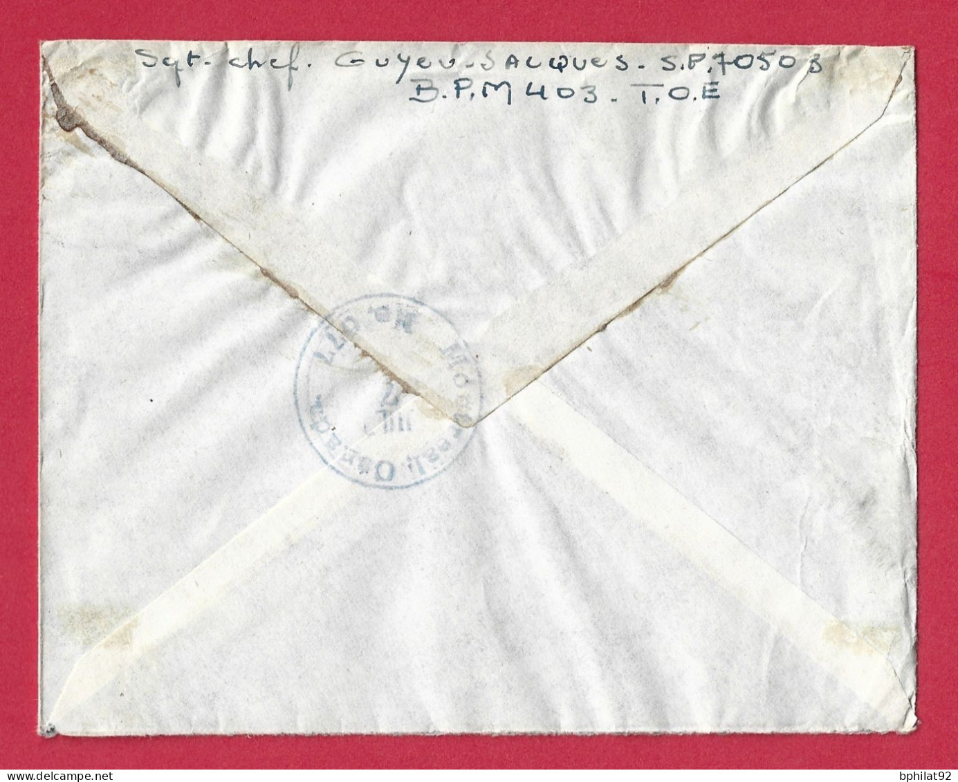 !!! INDOCHINE, LETTRE EN FRANCHISE PAR AVION CACHET BPM 403 POUR LE CANADA DE 1949 AVEC SURTAXE AÉRIENNE - Airmail