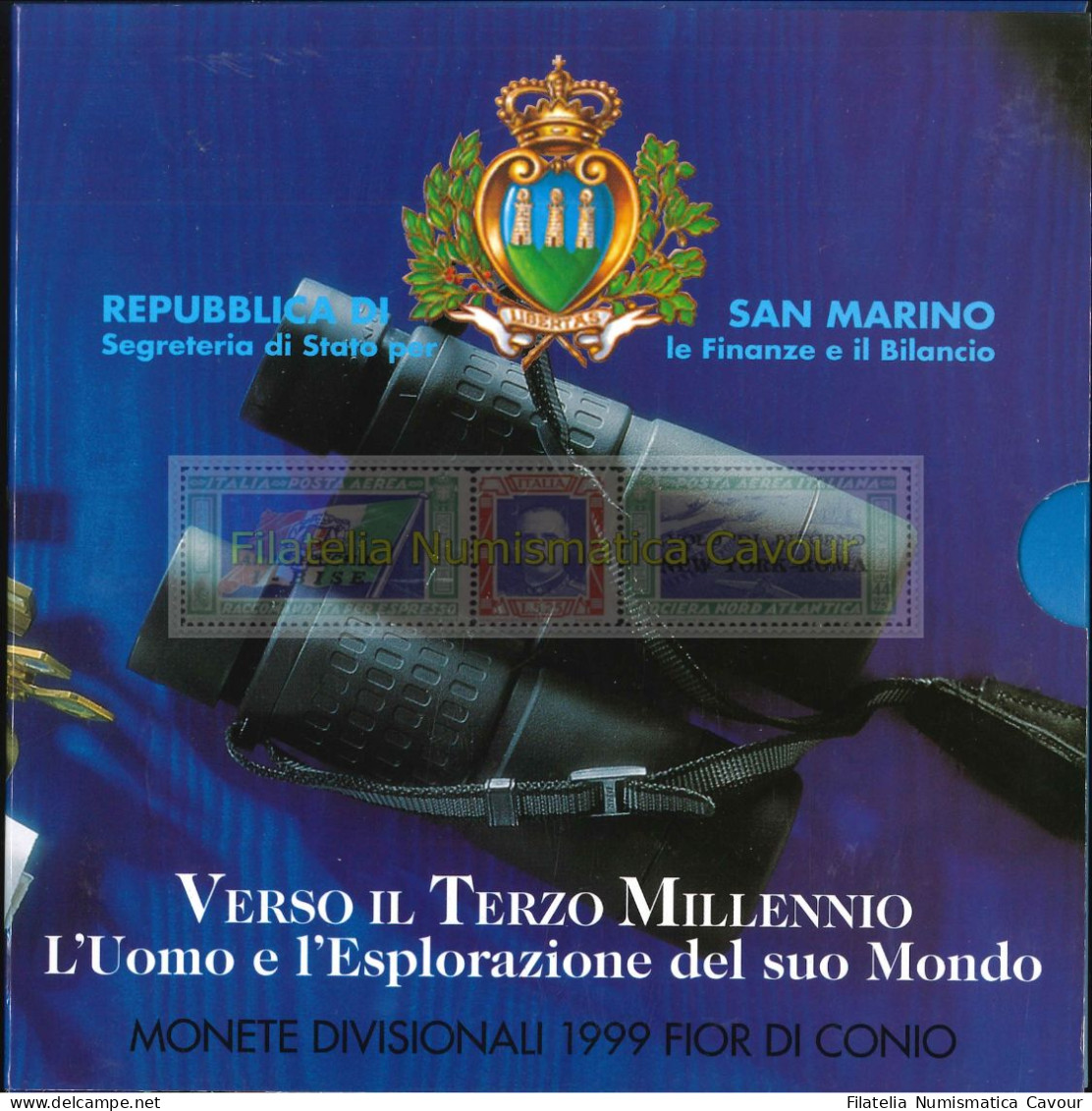 1999 - FDC DIVISIONALE + 1000 L. ARGENTO - San Marino