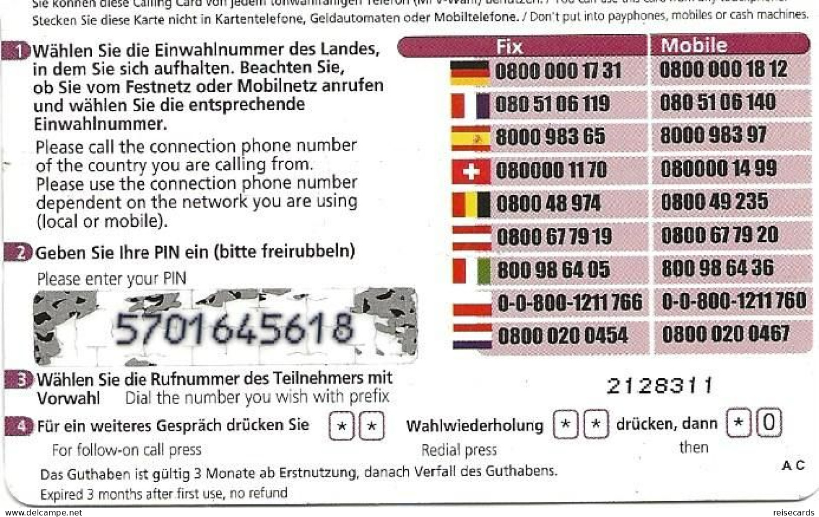 Germany: Prepaid Euro Traveller - [2] Mobile Phones, Refills And Prepaid Cards