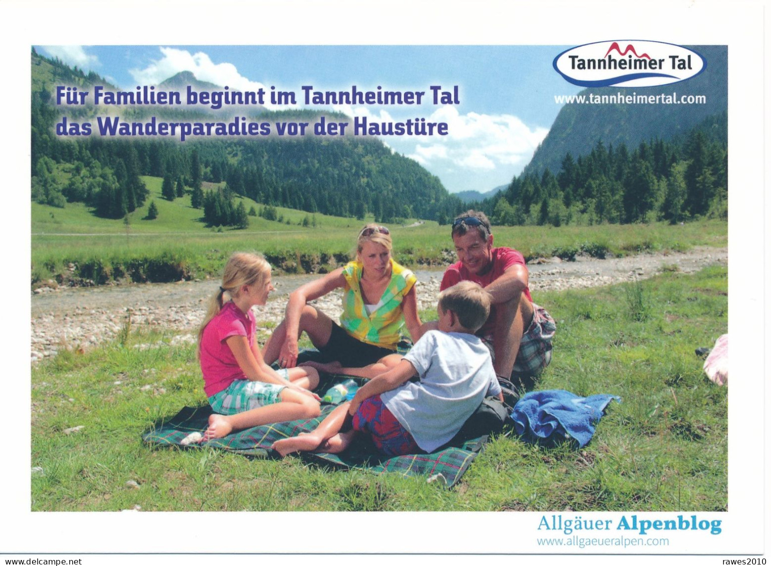 AK Österreich Tannheim Tannheimer Tal Wanderparadies Familie Alpen Flussbett - Tannheim