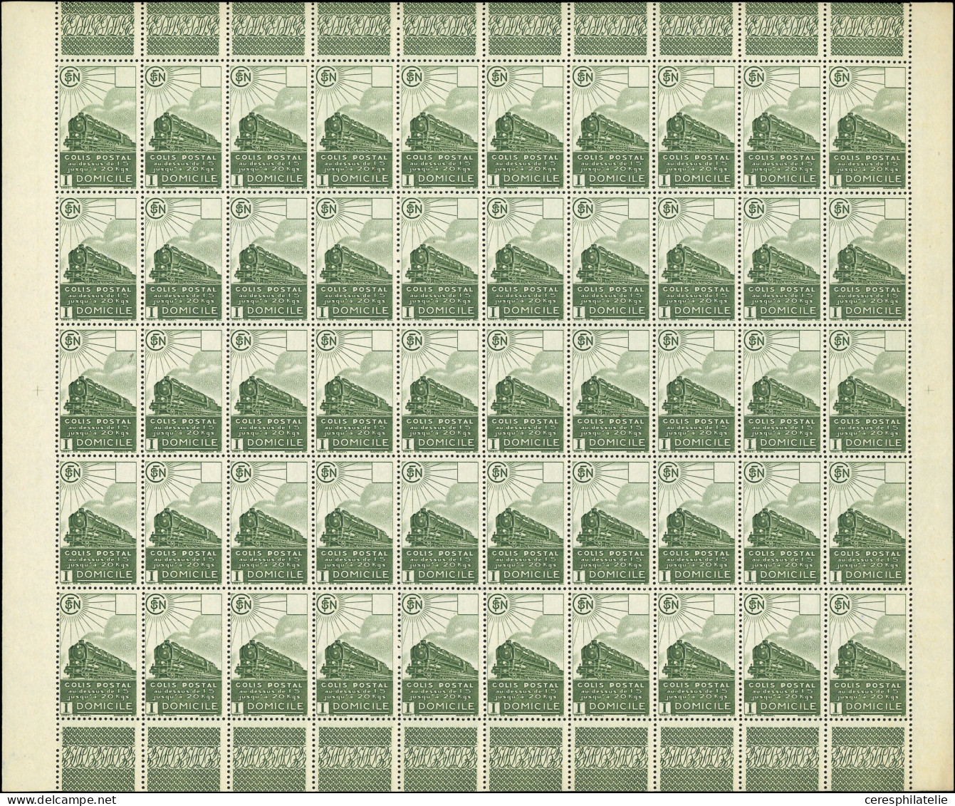 ** COLIS POSTAUX  (N° Et Cote Maury) - 167/69 Et 170 : Grands Formats De 1941, Sans Faciale, FEUILLES De 50, TB - Neufs