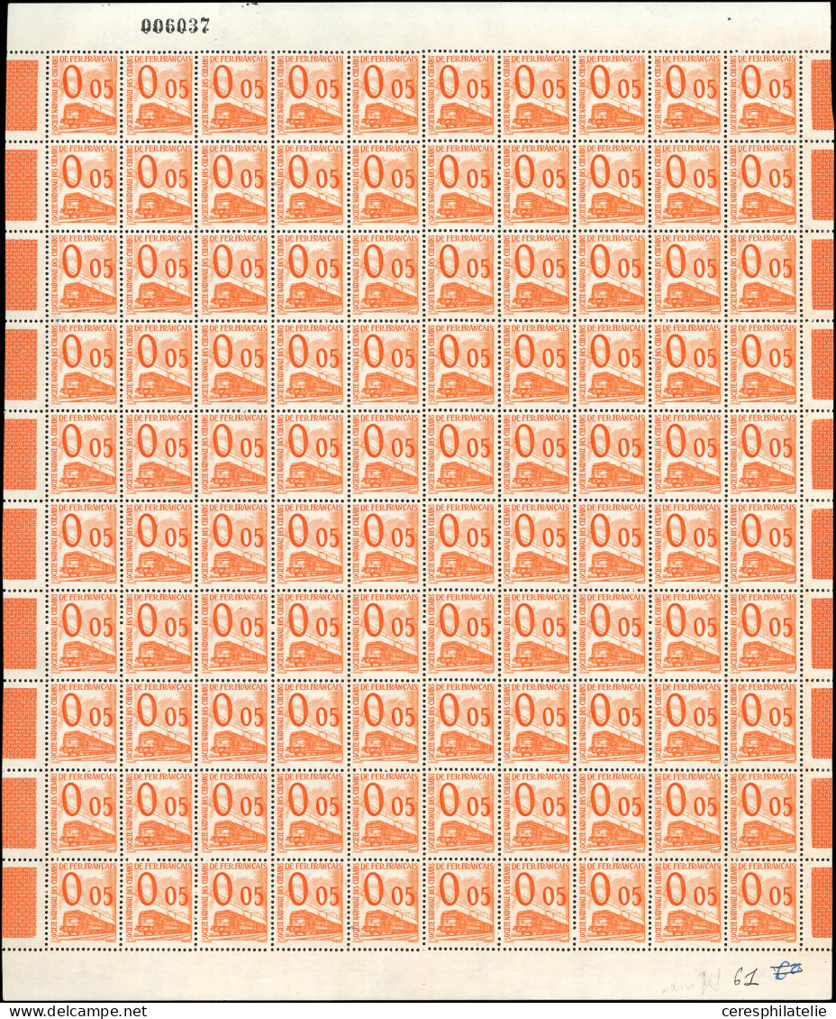 ** COLIS POSTAUX  (N° Et Cote Maury) - Timbres Pour Petits Colis 65sf : 0,05 Orange, SANS Filigrane, FEUILLE De 100, TB - Otros & Sin Clasificación