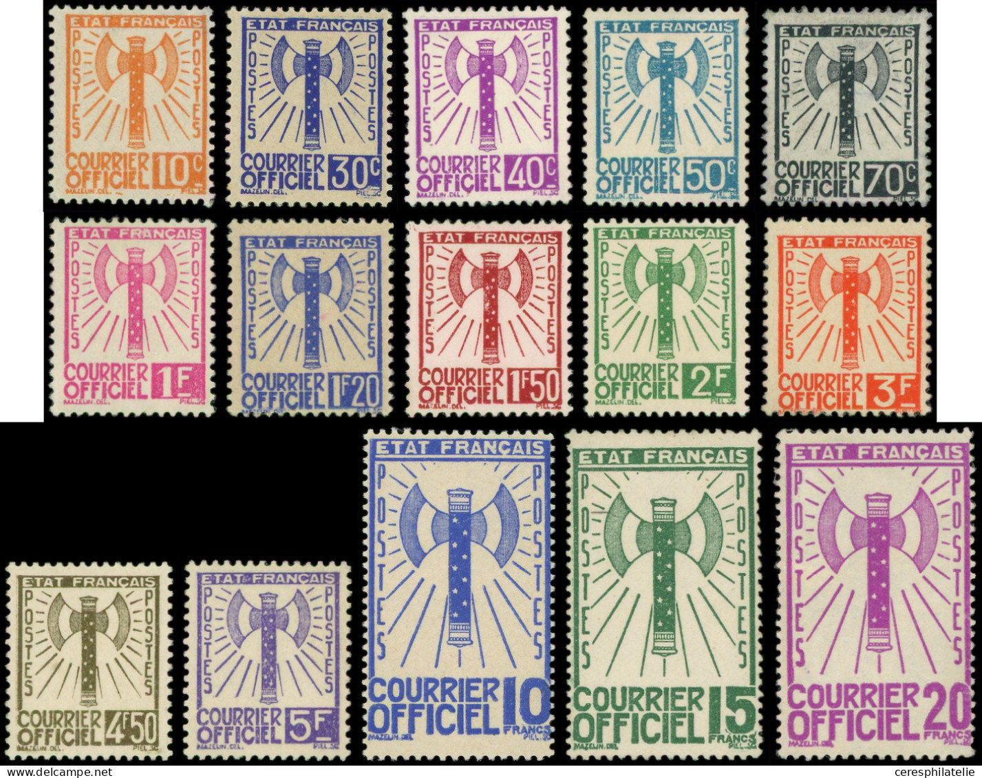 (*) Spécialités Diverses - SERVICE 1/15 : Série Francisque, TB - Mint/Hinged