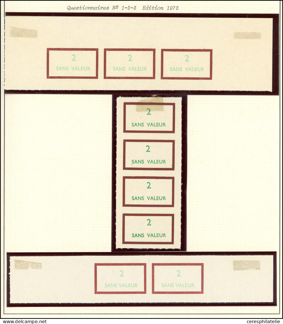 (*) Spécialités Diverses - FICTIFS Enseignement Programmé, Paiement Des Mandats, Val. 2 De 1972, Paire, Bande De 3 Et De - Fictifs