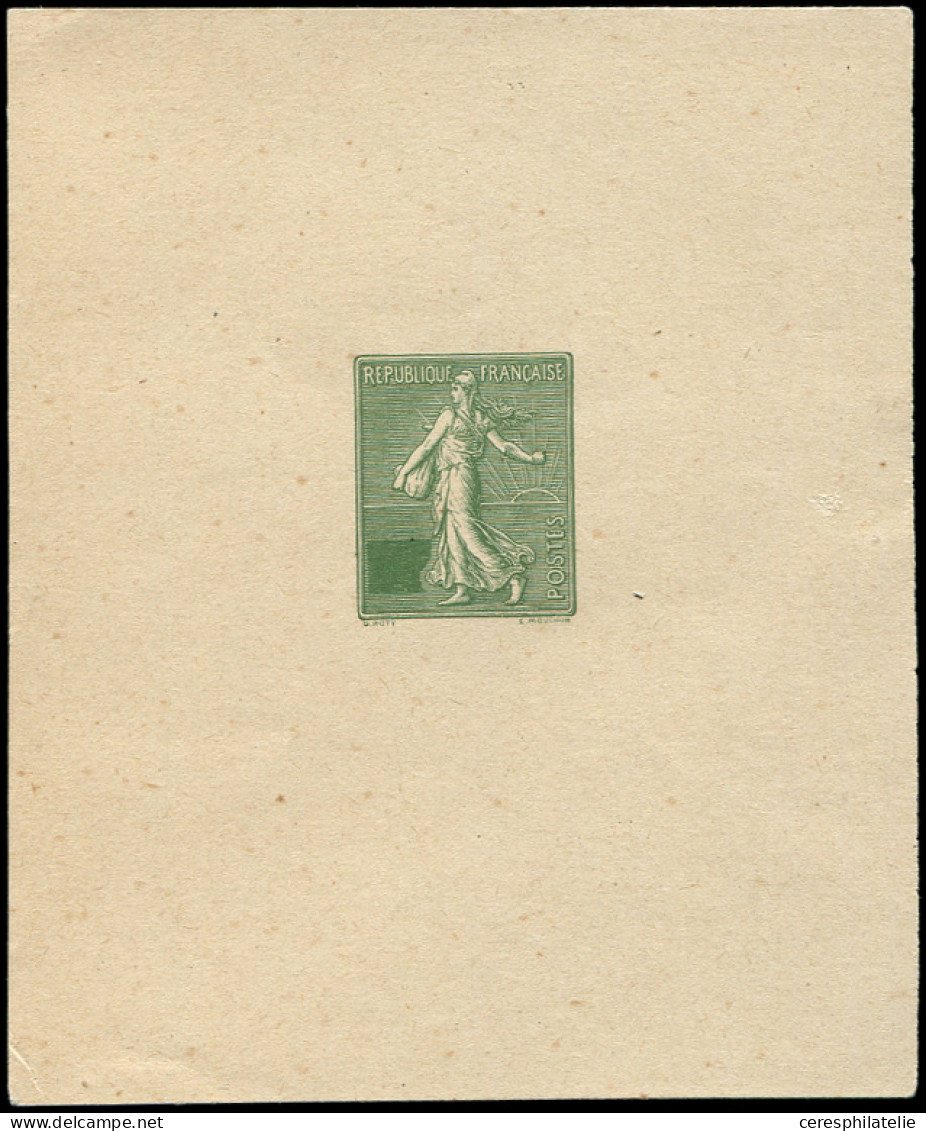 VARIETES - 130   Semeuse Lignée, (15c.) Vert-gris, épreuve SANS La Valeur, TB - Used Stamps