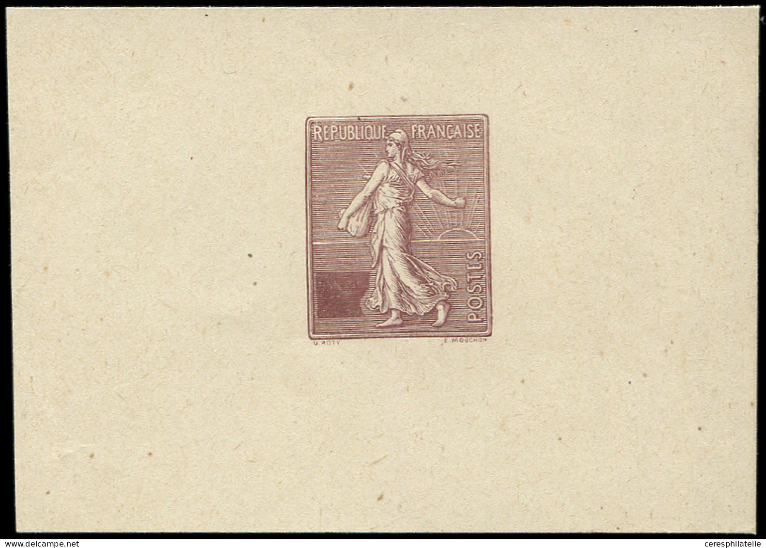 VARIETES - 131   Semeuse Lignée, (20c.) Brun-lilas, épreuve SANS La Valeur, TB - Used Stamps