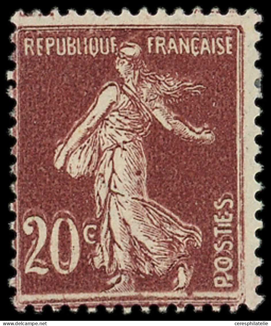 * VARIETES - 139   Semeuse Camée, 20c. Brun-rouge, DOUBLE IMPRESSION, R Et TB. C - Unused Stamps