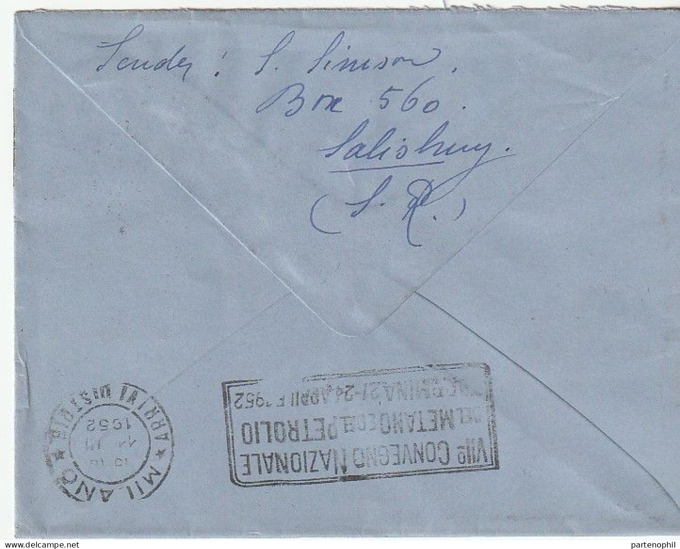 Southern Rhodesia Südrhodesien 1952  -  Postgeschichte - Storia Postale - Histoire Postale - Rhodesia Del Sud (...-1964)