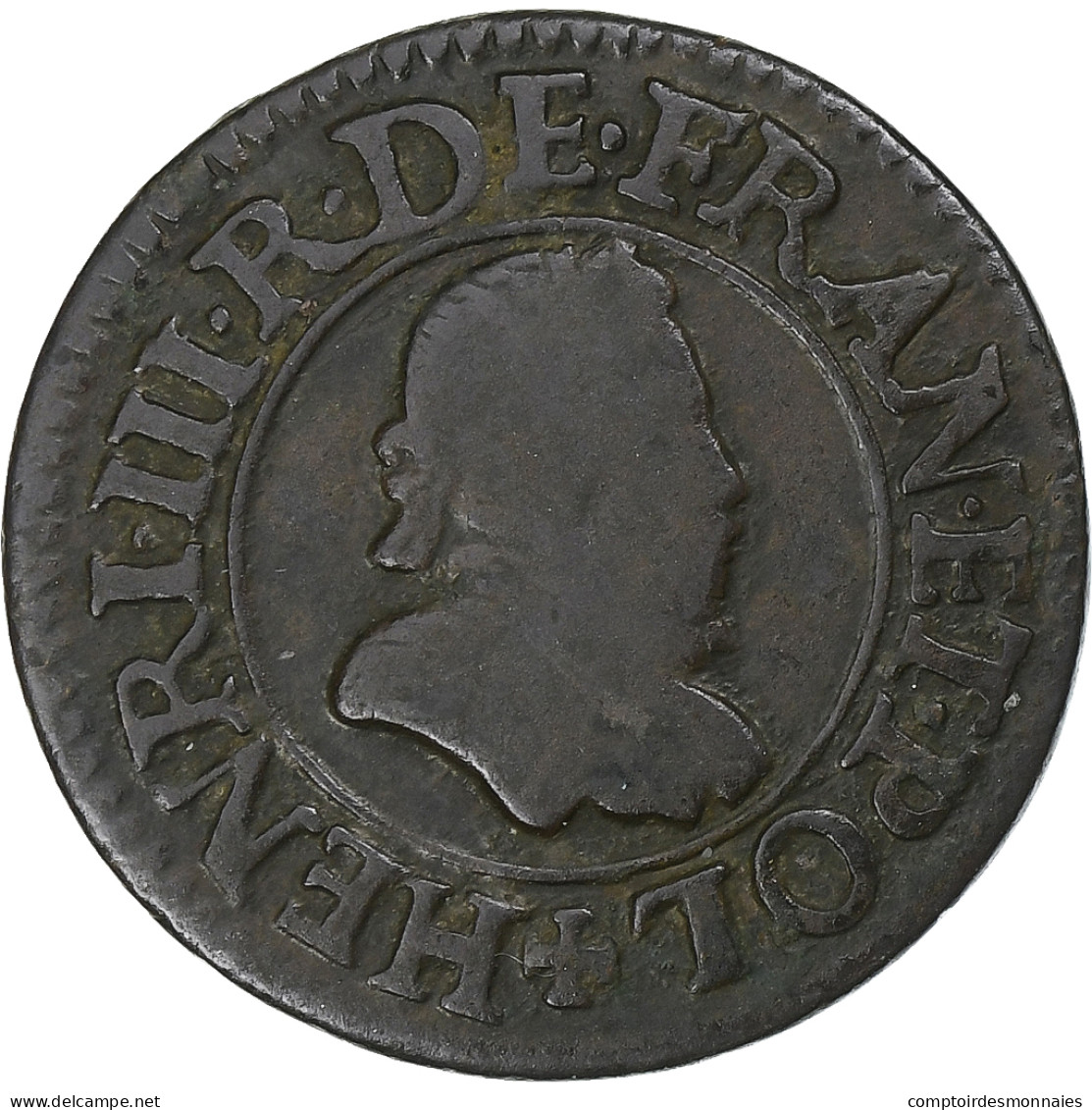 France, Henri III, Denier Tournois, Paris, Cuivre, TB, Gadoury:450 - 1574-1589 Heinrich III.