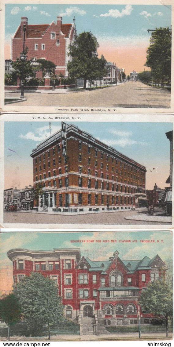 USA, 3 Alte Farbpostkarten Von Brooklyn / New York / USA, 3 Ancient Colour Postcards Of Brooklyn / New York - Honolulu
