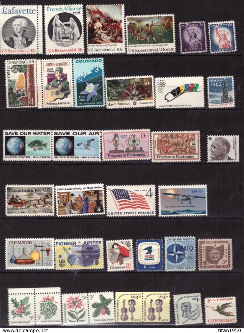 Etats_Unis -  Divers -  Lot 2 -  35 Timbres Neufs ** / MNH - Autres & Non Classés