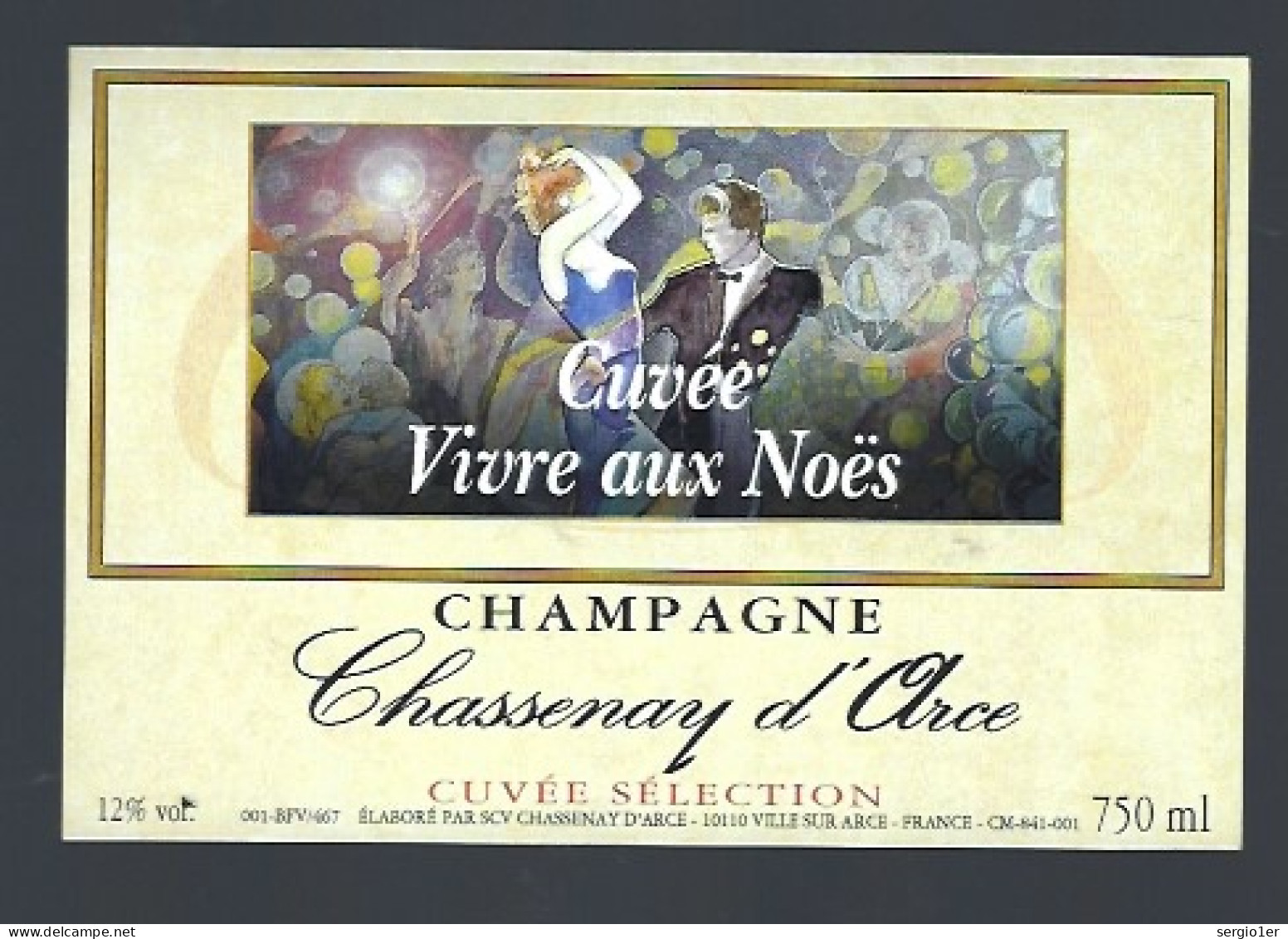 Etiquette Champagne Cuvée Sélection Vivre Aux Noës Chassenay D'Arce Aube 10 " Homme, Femme" - Champagne