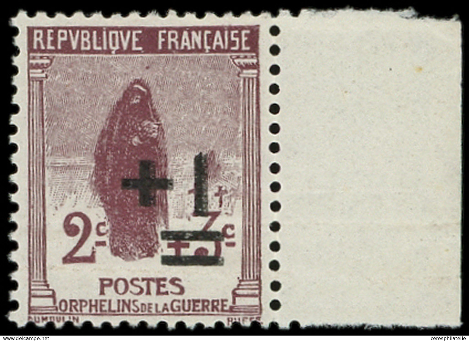 ** VARIETES - 162   2ème Série Orphelins, +1c. S. 2c. + 3c., DOUBLE Surcharge, Bdf, 2 Plis Mais RRR, Aspect TB. S - Ongebruikt