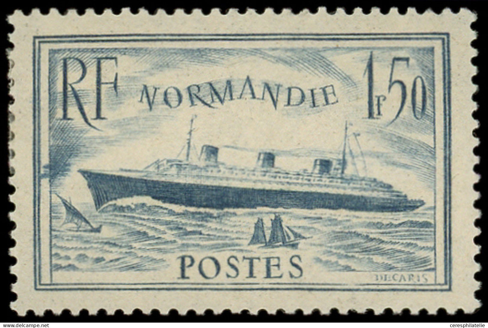 * VARIETES - 300   Normandie, 1f.50 Bleu Clair, Défaut D'ESSUYAGE, TB - Nuevos