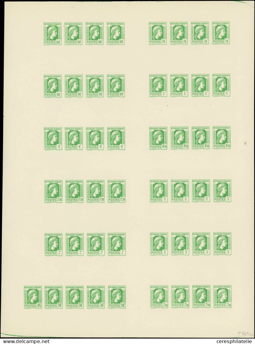 ** VARIETES - 648B  Marianne D'Alger, FEUILLET De 11 BANDES De 4 Du 60c. Au 5f. Et BANDE De 5 Du 50f. NON EMIS Dont 50f. - Nuevos