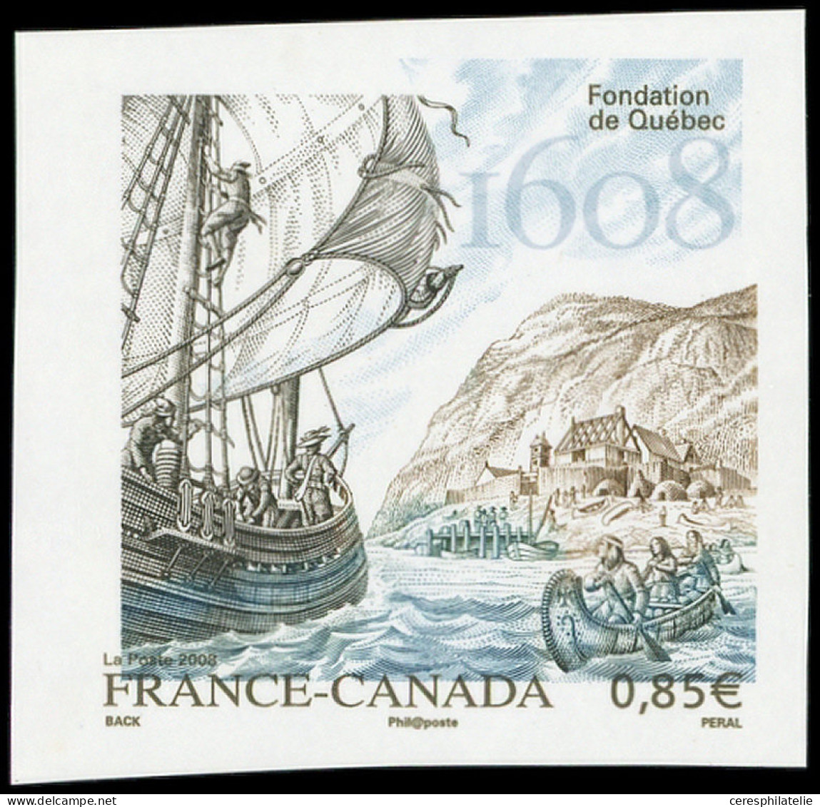 ** VARIETES - 4182   France-Canada, 0,85 Multicolore, NON DENTELE, TB - Neufs