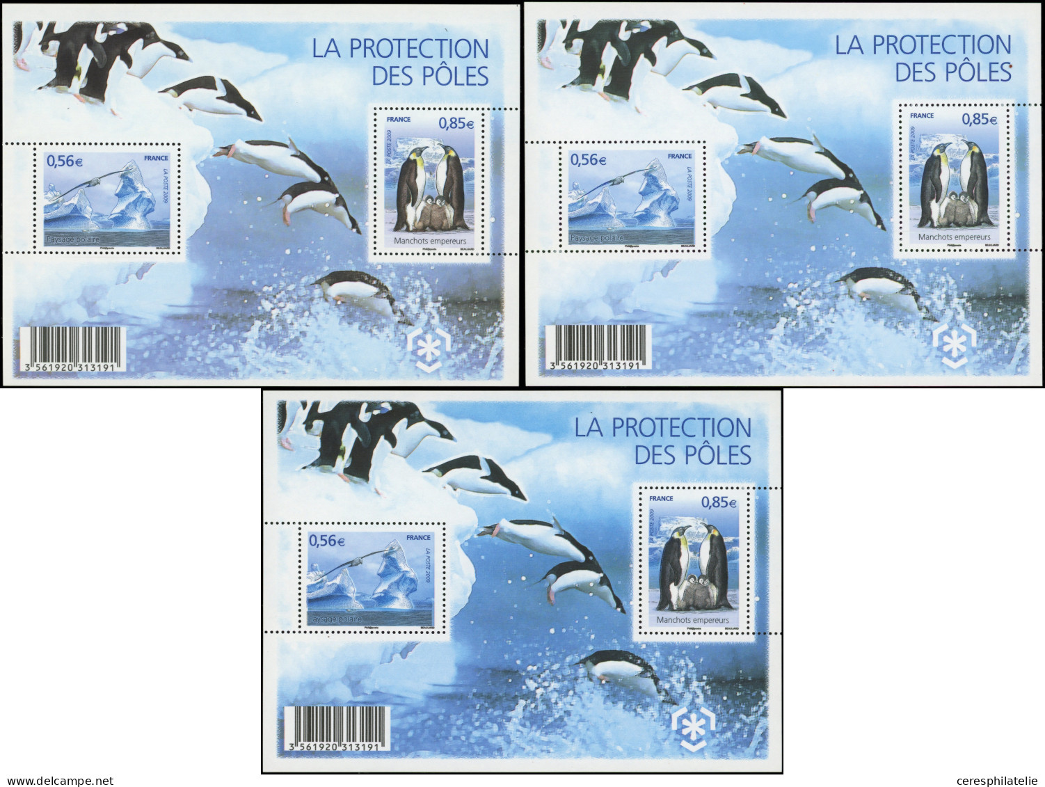 ** VARIETES - F4350  Protection Des Pôles, 3 Nuances, TB - Unused Stamps