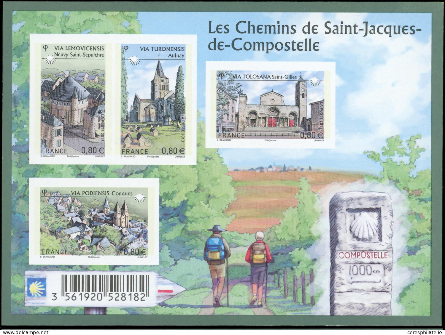 ** VARIETES - F4725  St Jacques De Compostelle, NON DENTELE (avec Bandes Phospho) + Normal, TB - Neufs