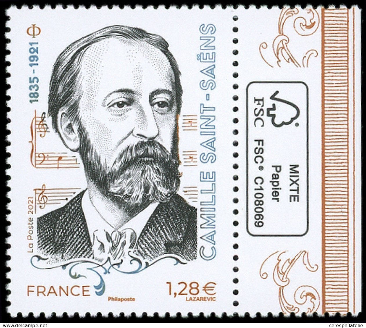 ** VARIETES - 5476a  Camille Saint Saëns, SANS PHOSPHO, Bdf, TB. C - Ongebruikt