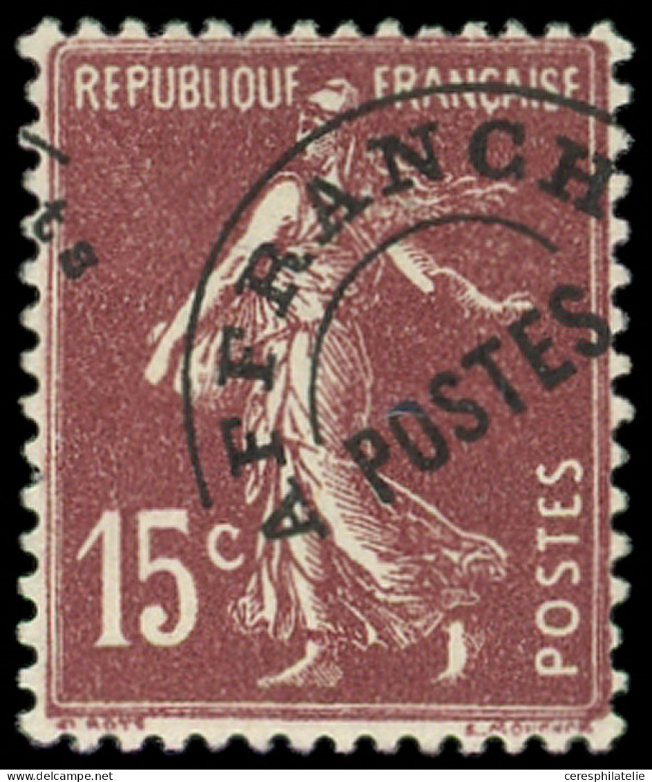 * VARIETES - Préo 53    15c. Brun-violet, Surcharge A CHEVAL, TB - Otros & Sin Clasificación