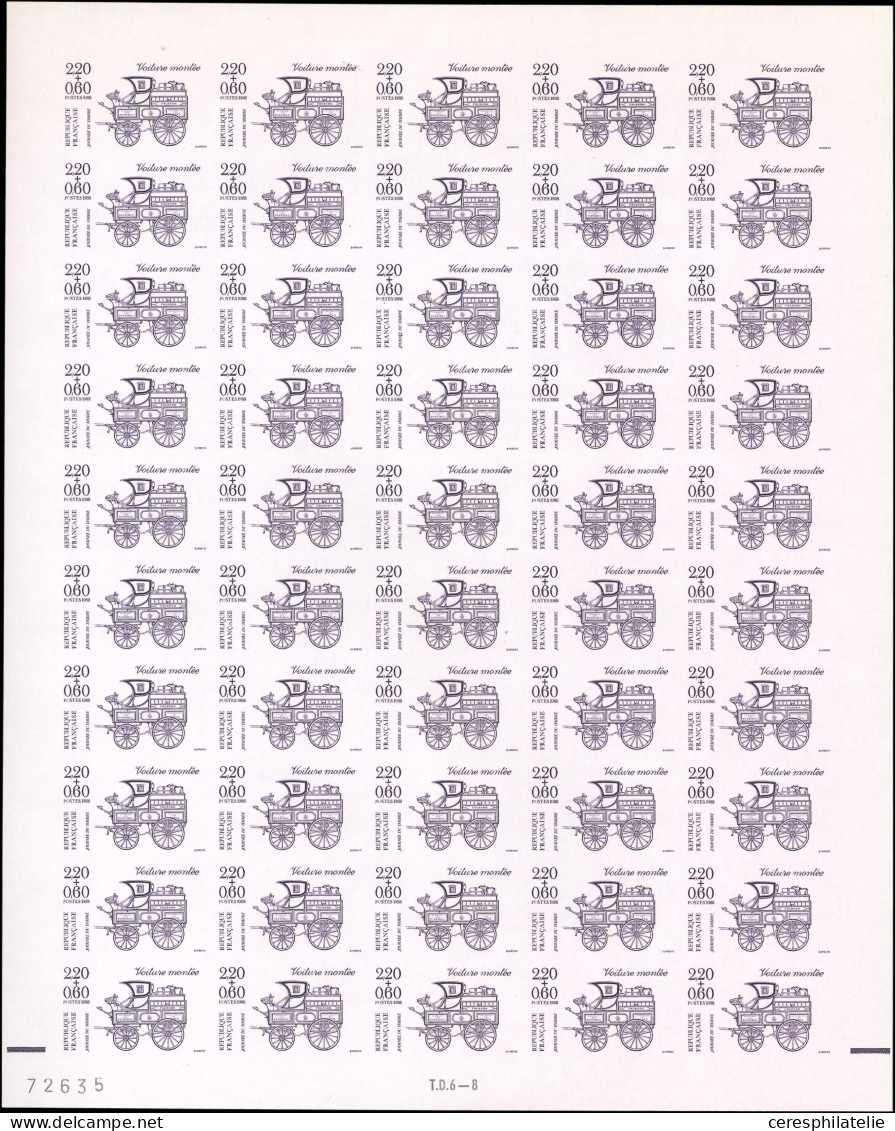 ** NON DENTELES EN FEUILLES - 2525   Journée Du Timbre 1988, FEUILLE De 50, TB - Unclassified