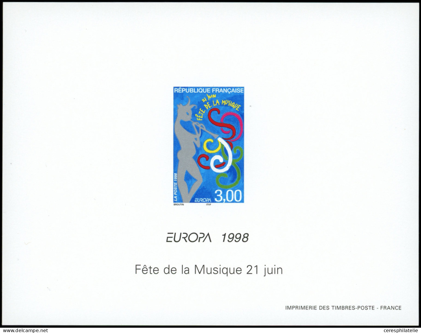 ** EPREUVES DE LUXE - 3166   Europa 1998, FG ND, TB - Luxury Proofs