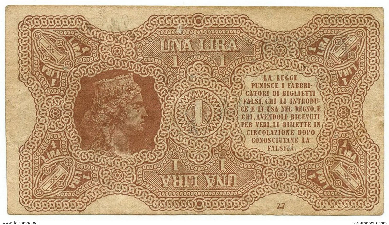 1 LIRA BIGLIETTO CONSORZIALE REGNO D'ITALIA 30/04/1874 BB - Biglietto Consorziale