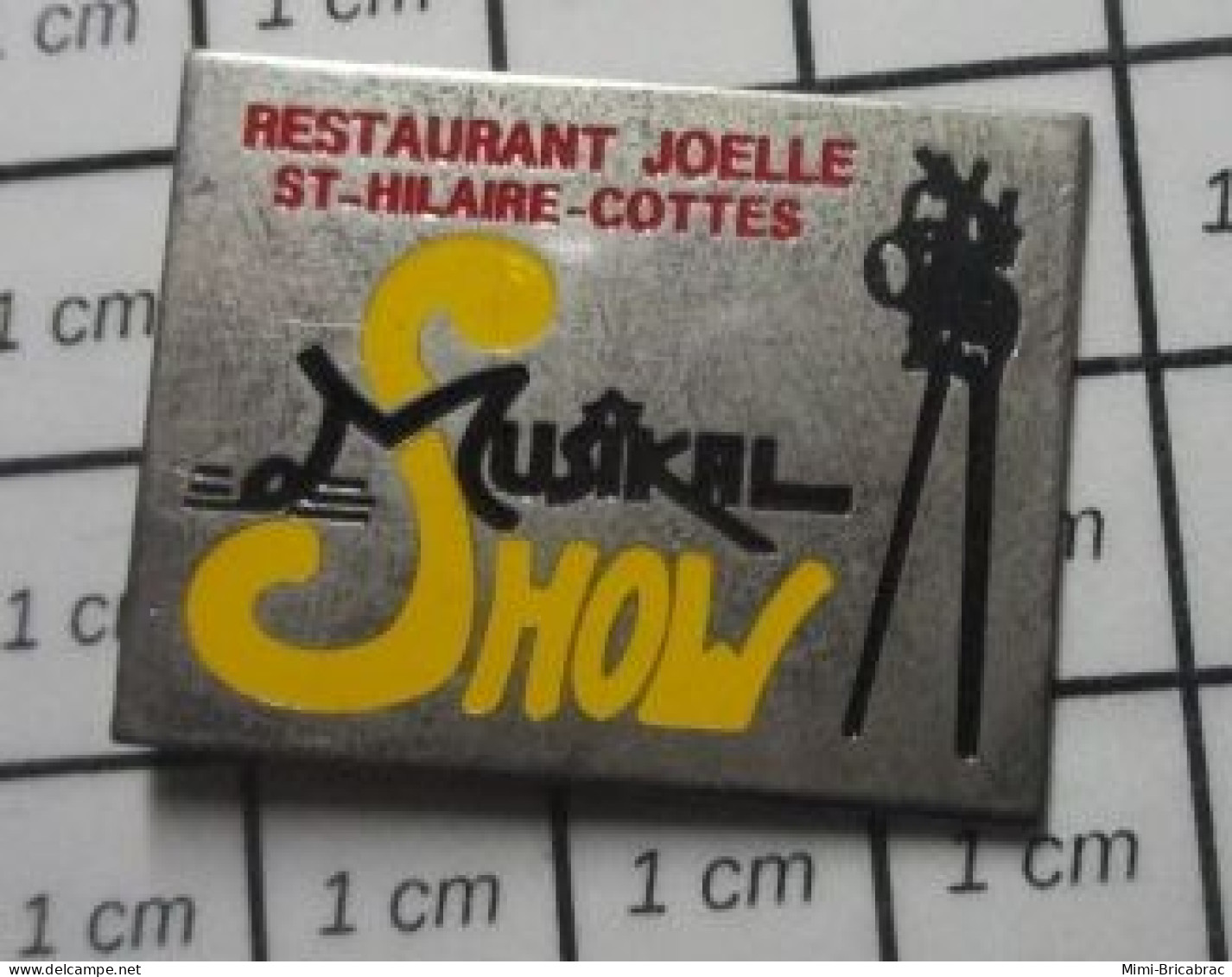 715B Pin's Pins / Beau Et Rare / MUSIQUE / MUSICAL SHOW RESTAURANT JOELLE ST HILAIRE COTTES Mal Taillées - Musique