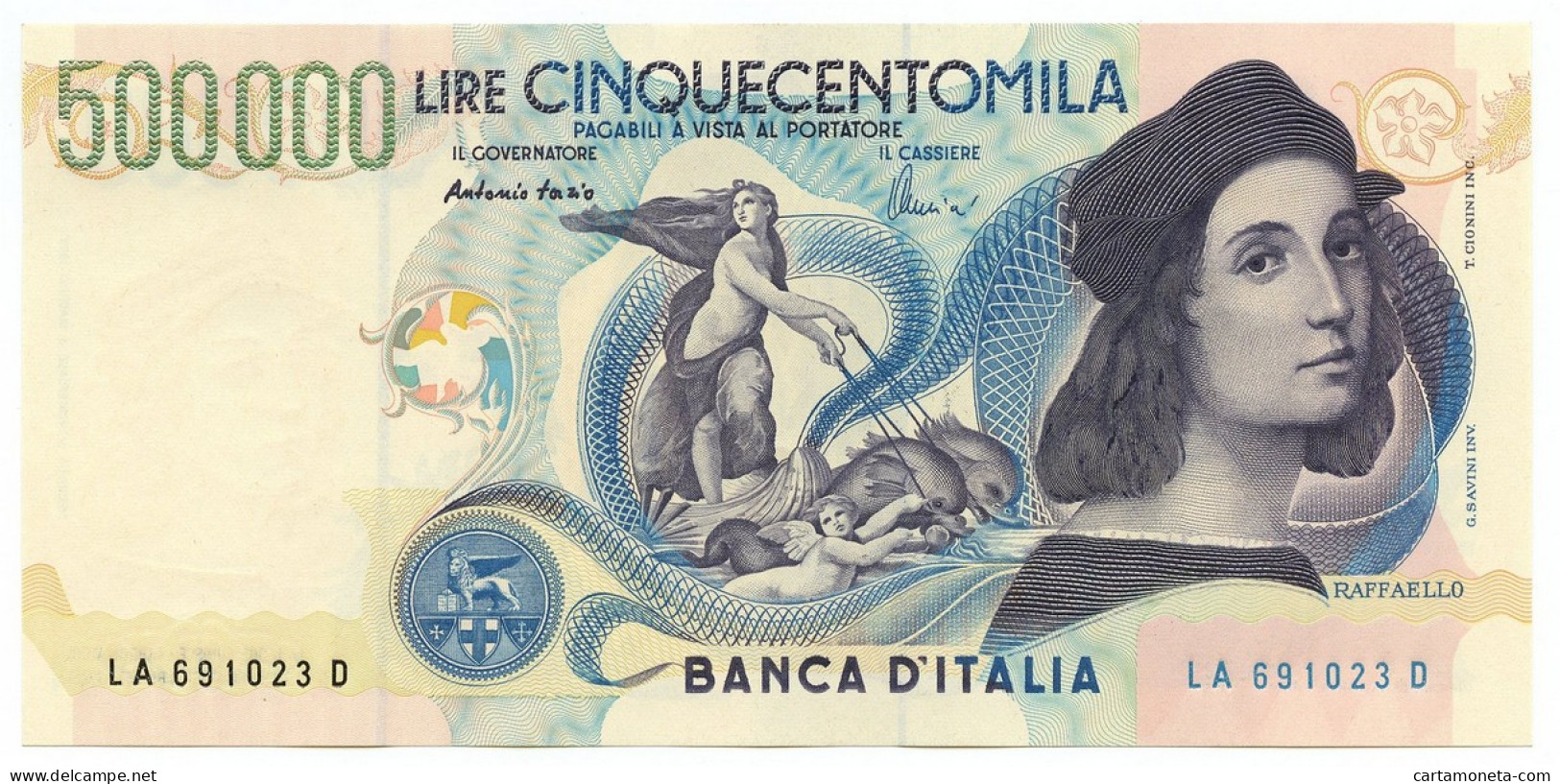 500000 LIRE BANCA D'ITALIA RAFFAELLO LETTERA A 13/05/1997 QFDS - Altri & Non Classificati